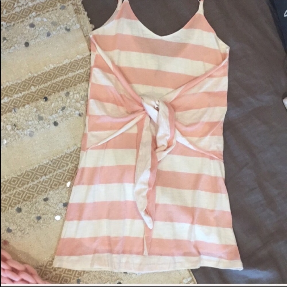 💕Host Pic 💕 Pink and White Front Tie Dress - Picture 3 of 3